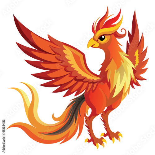 Mythical Phoenix isolated on white background