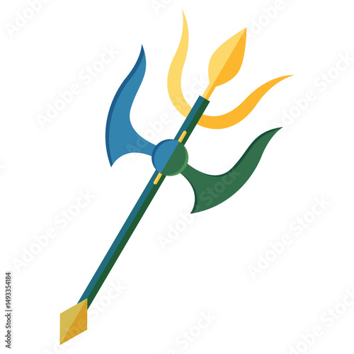 Poseidon Trident clipart isolated on white background