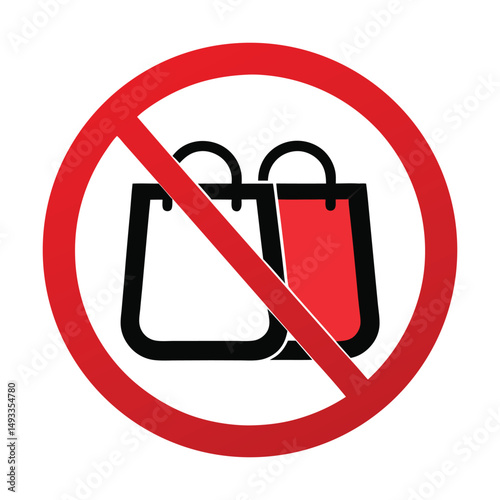 no bags allowed sign with red prohibition circle isolated on white background vector 