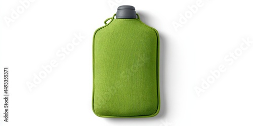 Lime green hot water bottle, cozy comfort.