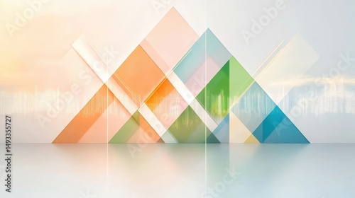 Abstract Colorful Background with Geometric Shapes and Soft Light Patterns for Modern Design Projects