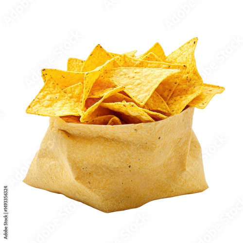 Isolated Brown Bag of Nachos