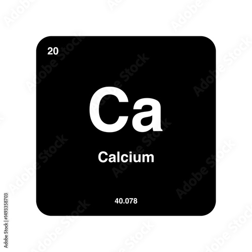 calcium periodic vector isolated on transparent background