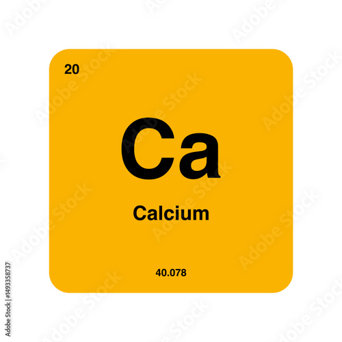 calcium periodic vector isolated on transparent background