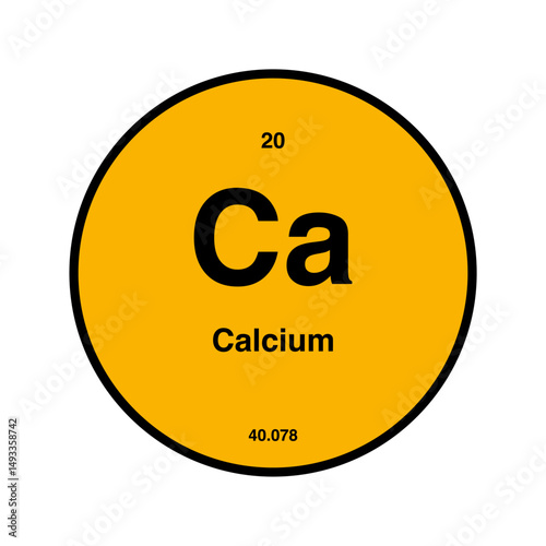 calcium periodic vector isolated on transparent background
