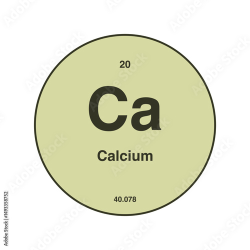 calcium periodic vector isolated on transparent background