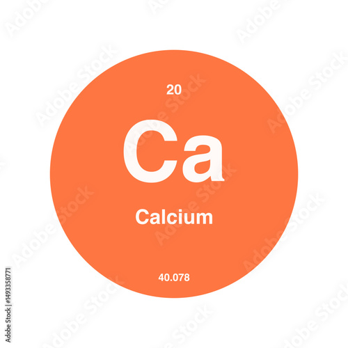 calcium periodic vector isolated on transparent background