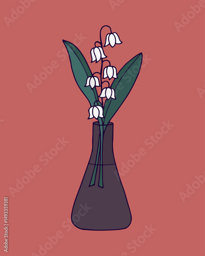 Vase with bouquet. Vector stock illustration eps10. Adobe Illustrator Artwork