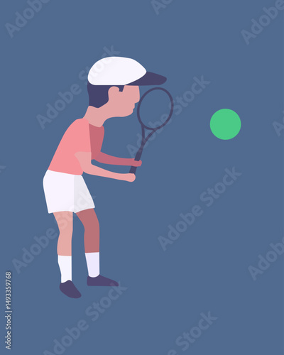 Man playing tennis. Vector stock illustration eps10. Adobe Illustrator Artwork
