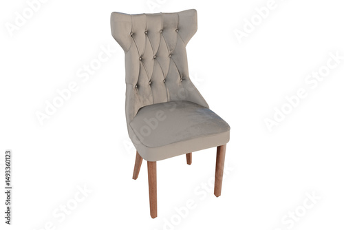 Tufted Upholstered Dining Chair 3D Model