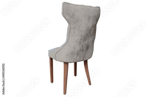 Tufted Upholstered Dining Chair 3D Model