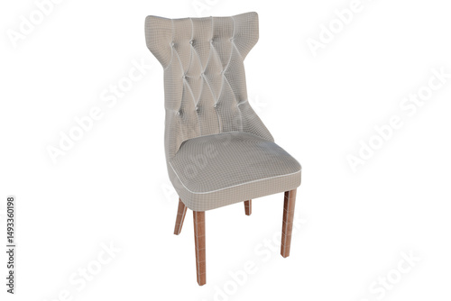 Tufted Upholstered Dining Chair 3D Model