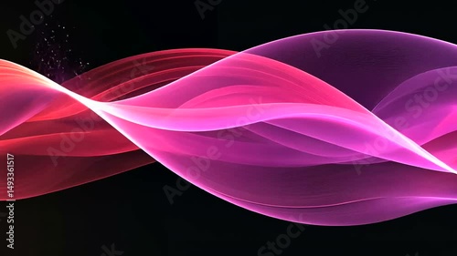 Abstract flowing waves in red and pink hues against a black background
