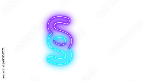 Neon section icon glowing with transparent background