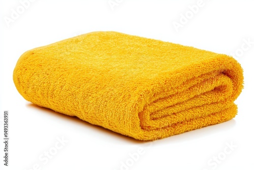 Soft, fluffy yellow towel. Perfect for the beach or bath.