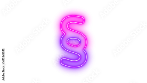 Neon section icon glowing with transparent background
