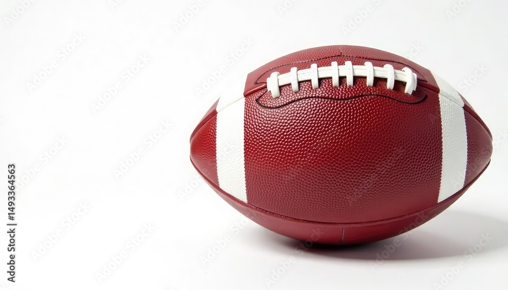 Fototapeta premium Close-up of an american football on white background, run, pigskin, extra point