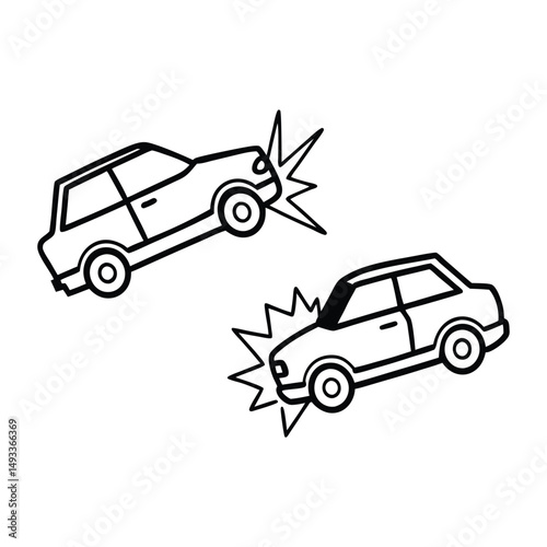 Cars collision vehicles damaged vector 