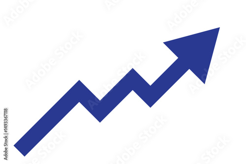 black arrow graph moving up direction