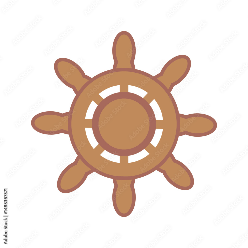 Obraz premium Ship's wheel icon, ship steering logo vector. Nautical Wheel Steering Wheel,
