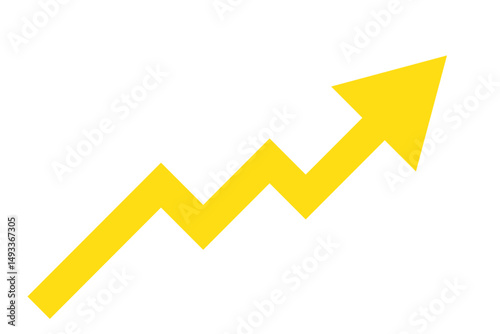 black arrow graph moving up direction