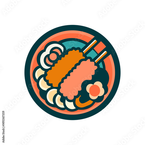 Kebab Sushi Food vector icon