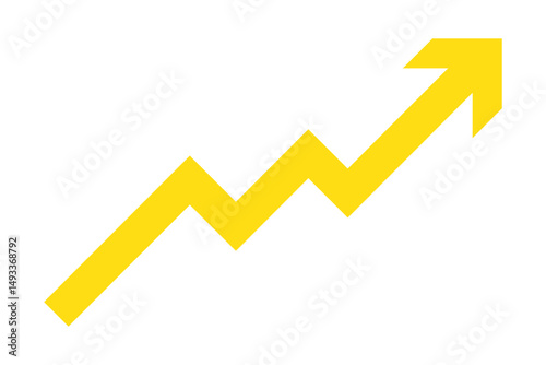 black arrow graph moving up direction