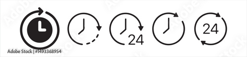  Time and Clock icons set. Clocks icon collection design. clock icon symbol, Victor illustration Eps 10.
