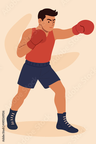 Man boxing with gloves. Glaucoma. Vector stock illustration eps10. Adobe Illustrator Artwork