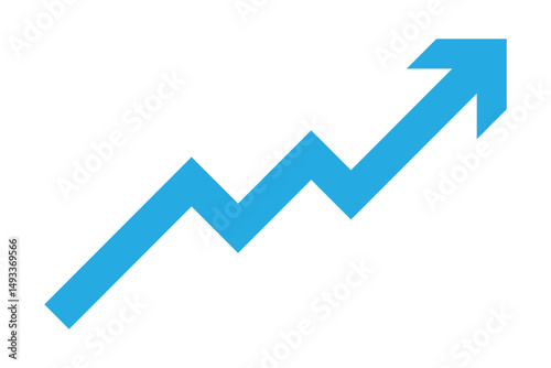 black arrow graph moving up direction