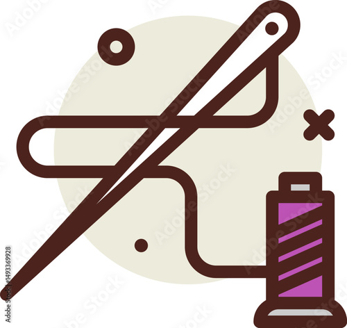 sewing illustration on a white background         