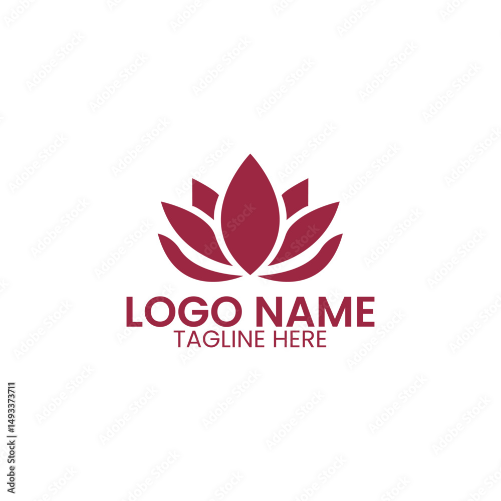 Minimal Sacred Lotus flower Vector logo Minimal Sacred Lotus flower Vector logo