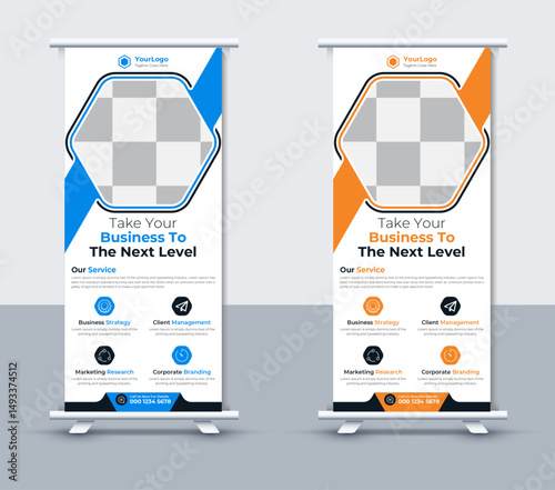 Modern business roll up banner design template, Vector Illustrator