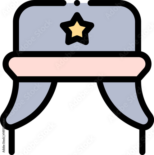 ushanka illustration on a white background        