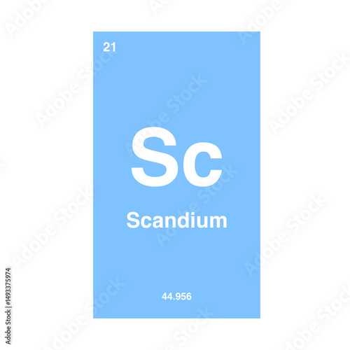 scandium periodic vector isolated on transparent background