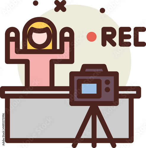 vlog illustration on a white background         