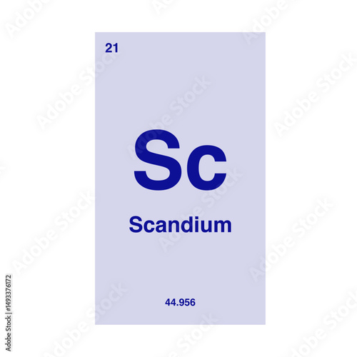 scandium periodic vector isolated on transparent background