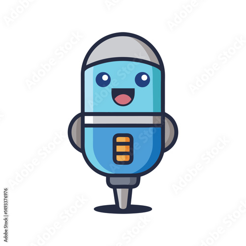 Flat and Minimal Microphone news logo vector illustration isolated on white background