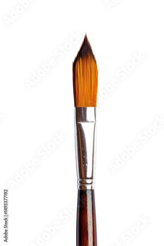 Isolated Paint Brush with Brown Handle
