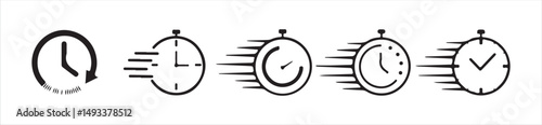 Clock line icon. Victor illustration, Eps 10.