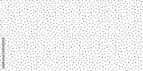 Polka dot horizontal seamless pattern in black and white colors. Hand drawn abstract background with rough grainy dot texture. Vector design perfect for minimal print, wallpaper, or fabric
