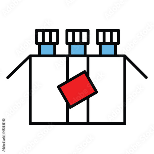 Medical Vaccine Shipment Vector Icon For Distribution