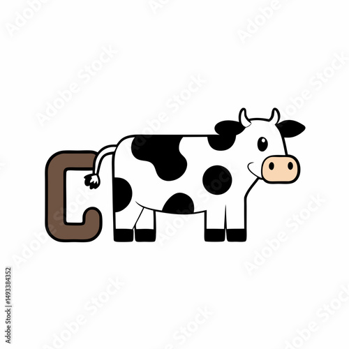 cow cartoon isolated on white