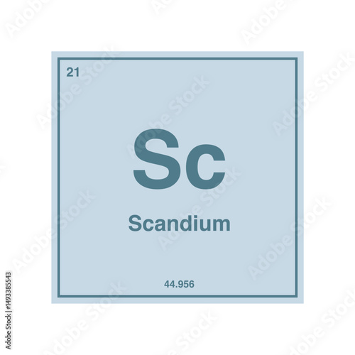 scandium periodic vector isolated on transparent background