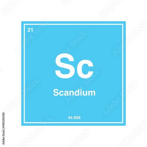 scandium periodic vector isolated on transparent background