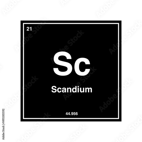 scandium periodic vector isolated on transparent background