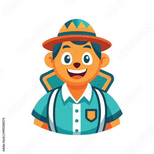 Flat and Minimal Tour guide logo vector illustration isolated on white background