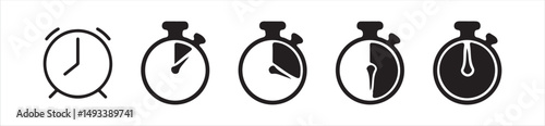 Clock line icon. Victor illustration, Eps 10.
