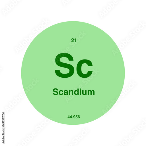 scandium periodic vector isolated on transparent background