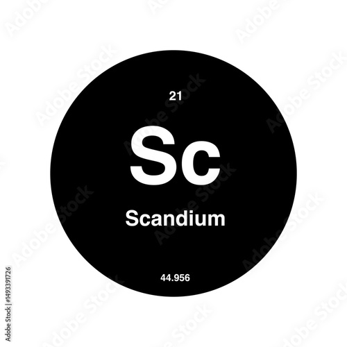 scandium periodic vector isolated on transparent background